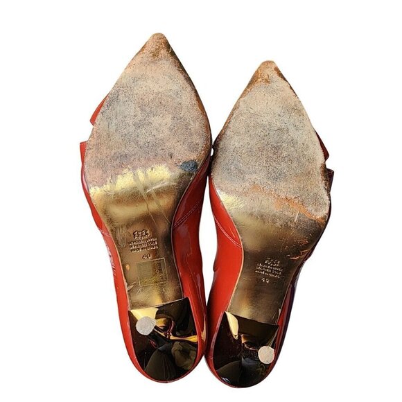 Aldo Sexy Y2K Red Patent Leather Stiletto Pointed Toe Cutout Pumps Size 9 - Picture 9 of 13